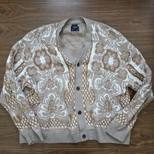 Abercrombie & Fitch Beige and White Knit Cardigan